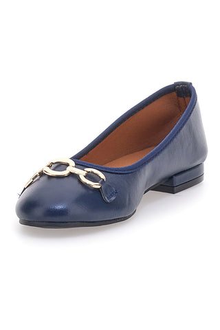 Balerine Navy z okrasno zlato sponko THE FIRST IDE172