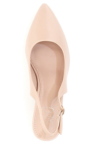 Décolleté Slingback Nude s peto in kromiranim detajlom Mon Dieu DQ50233