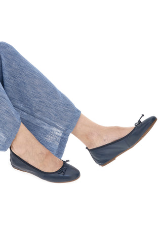 Modre balerinke iz pravega usnja Pittarello Look 818005