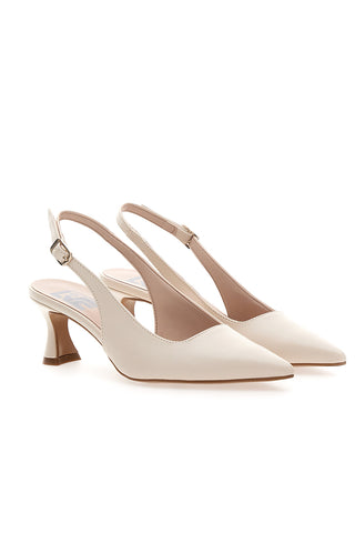 Décolleté Slingback Panna a Punta Made in Italy PITTARELLO LOVE 503