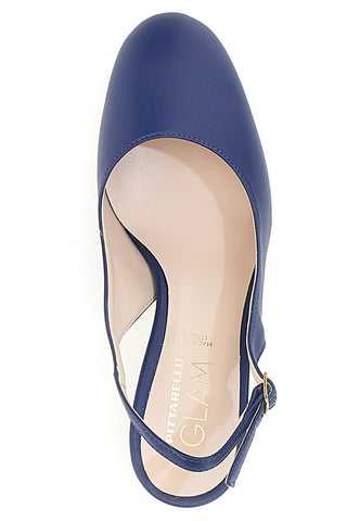 Čevlji Slingback Navy z nizkim petom PITTARELLO GLAM 3608