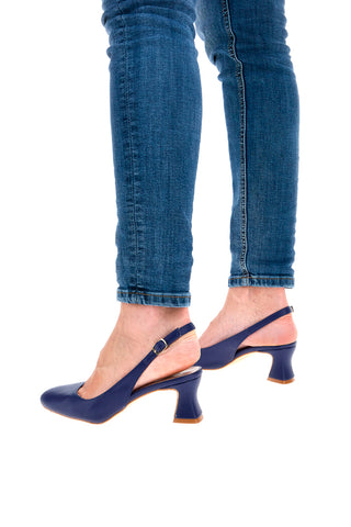 Čevlji Slingback Navy z nizkim petom PITTARELLO GLAM 3608
