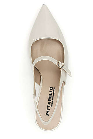 Décolleté Slingback Burro a Punta Effetto Vernice PITTARELLO P507