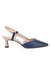 Décolleté Slingback Nude in Blu a Punta PITTARELLO P506