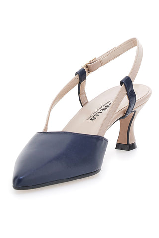Décolleté Slingback Nude in Blu a Punta PITTARELLO P506