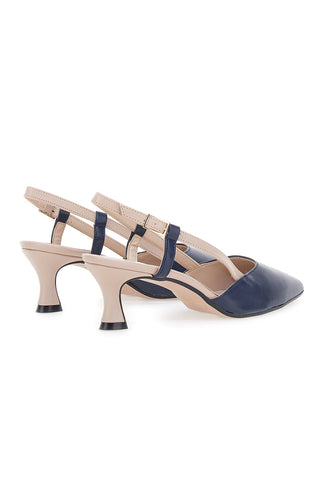 Décolleté Slingback Nude in Blu a Punta PITTARELLO P506