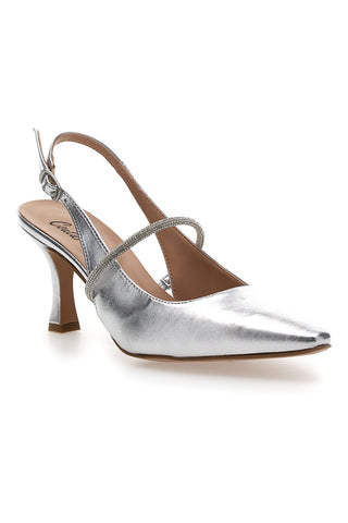 Décolleté Slingback Argento Made In Italy PITTARELLO Couture 8309