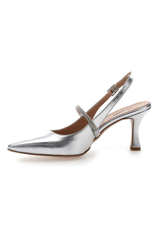 Décolleté Slingback Argento Made In Italy PITTARELLO Couture 8309