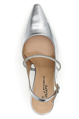 Décolleté Slingback Argento Made In Italy PITTARELLO Couture 8309