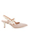 Décolleté Slingback Nude z belimi trakovi PITTARELLO COUTURE 1175