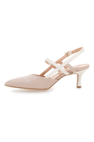 Décolleté Slingback Nude z belimi trakovi PITTARELLO COUTURE 1175