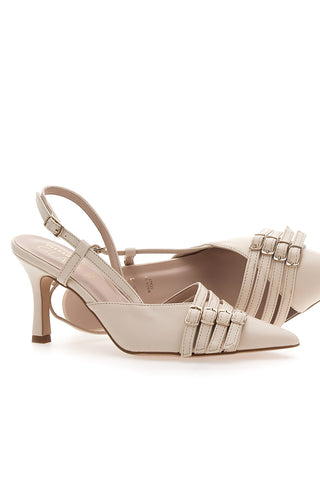 Décolleté Panna Con Cinturino e Tacco PITTARELLO GLAM 3824, izdelano v Italiji