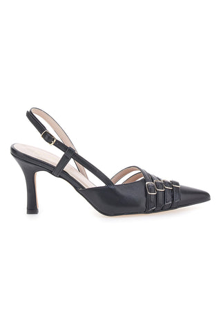 Črne čevlje z zaponko in peto PITTARELLO GLAM 3824 Made in Italy