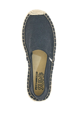 Črne espadrile iz tkanine s podplatom z vezenim vrvico PITTARELLO SUN SGMS2520