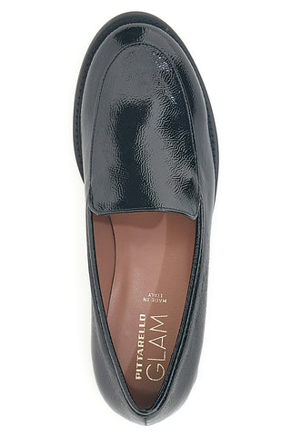 Črni mokasini z lakiranim učinkom, slip-on Pittarello glam 3659
