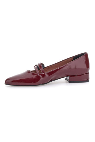 Bordeaux balerine z odprtim prstom in dvojno zaponko Pittarello glam 3664