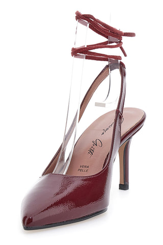Bordeaux rdeče čevlje z zaključkom in vezalkami okoli gležnja Francesca Gritti P7045