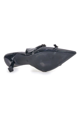 Črni čevlji s slingbackom in trakovi Mon dieu CMJ2405315