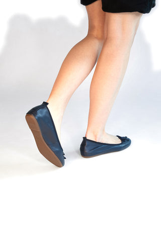 Modra balerina iz pravega usnja Pittarello Look 818005