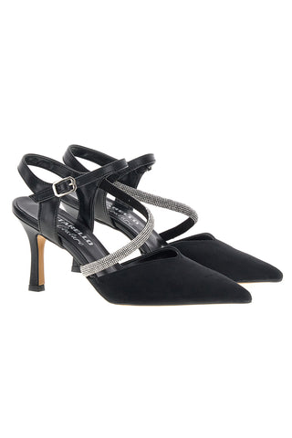 Črne črpalke z naramnicami Pittarello couture 65302