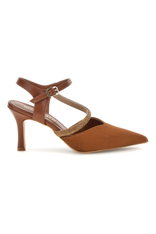 Décolleté marroni con cinturino Pittarello couture 65302