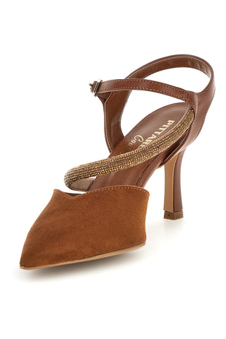 Rjave črpalke z naramnicami Pittarello couture 65302