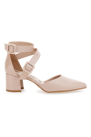 Décolleté da donna beige con cinturini incrociati Francesca Gritti 8012