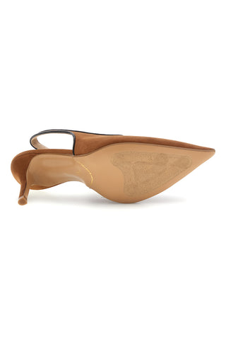 Décolleté color cuoio con cinturino slingback Lavorazione artigianale Made in Italy Francesca gritti P0701