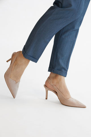 Décolleté nude con cinturino slingback Lavorazione artigianale Made in Italy Francesca gritti P0701
