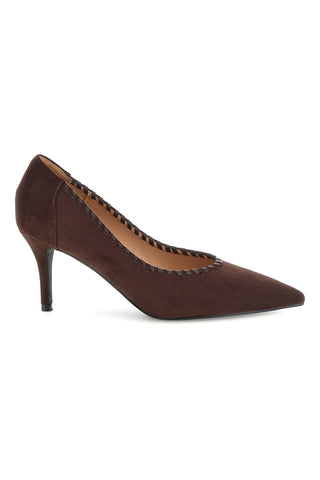 Decollete Marrone Effetto suede con Dettaglio Intrecciato Mon dieu 8883H50