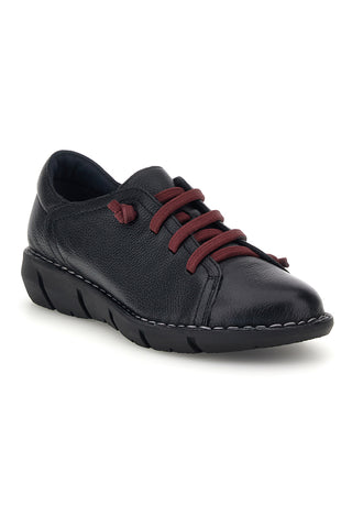 Scarpe stringate nere in vera pelle con lacci bordeaux Pittarello Tierra 11613