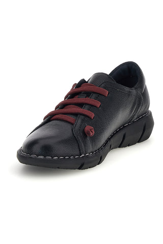Scarpe stringate nere in vera pelle con lacci bordeaux Pittarello Tierra 11613