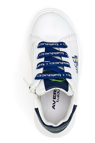 Balducci 3223 bele športne superge z modrimi detajli