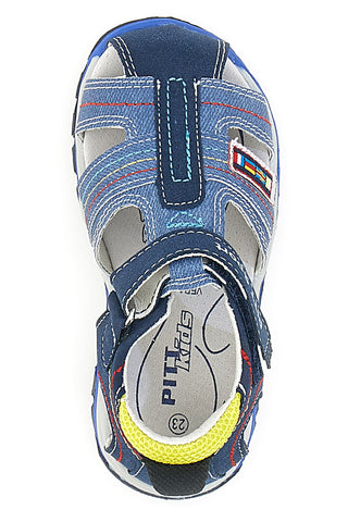 Modri sandali z zaprto konico in velcro trakom Pitt Kids 14303
