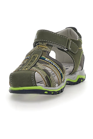 Sandali z velcro zaponko, olivno zelena barva, Pitt Kids 14365
