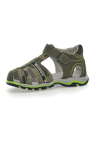 Sandali z velcro zaponko, olivno zelena barva, Pitt Kids 14365