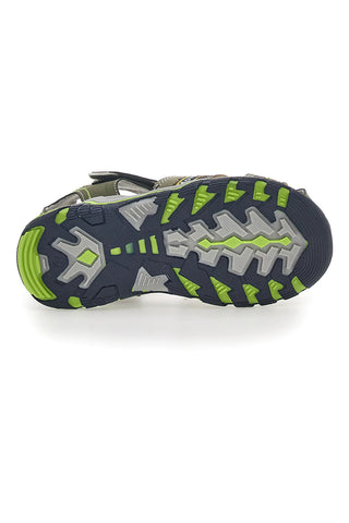 Sandali z velcro zaponko, olivno zelena barva, Pitt Kids 14365