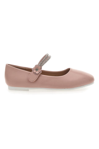 Roza balerine s kristali in cvetličnim motivom Pitt Kids 392450