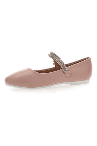 Roza balerine s kristali in cvetličnim motivom Pitt Kids 392450