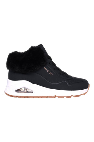 Črni superge Mid-Cut z dlako Skechers Uno Fall Air
