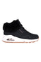 Črni superge Mid-Cut z dlako Skechers Uno Fall Air