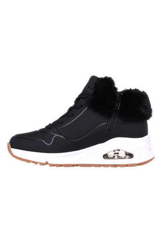 Črni superge Mid-Cut z dlako Skechers Uno Fall Air