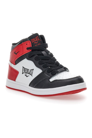 Bele, črne in rdeče superge Mid-Cut z vezalkami Everlast 716