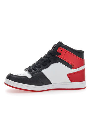 Bele, črne in rdeče superge Mid-Cut z vezalkami Everlast 716