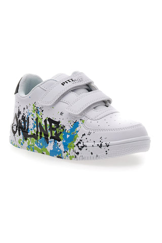 Bele superge z velcro trakom in perforiranim zgornjim delom PITT KIDS K191562