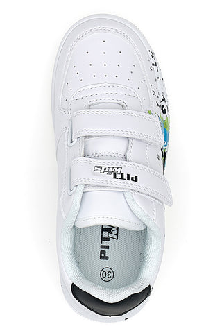 Bele superge z velcro trakom in perforiranim zgornjim delom PITT KIDS K191562