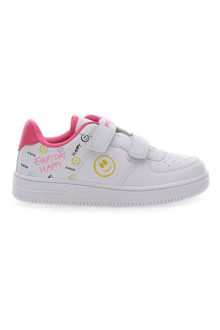 Bele superge z velcro trakom in barvnimi detajli PITT KIDS K191562