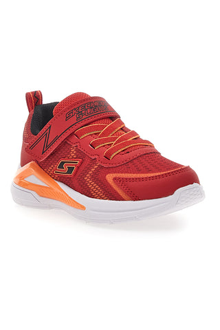Rdeče superge z barvnimi lučkami in velcro zaponko SKECHERS S LIGHT TRI-NAMICS