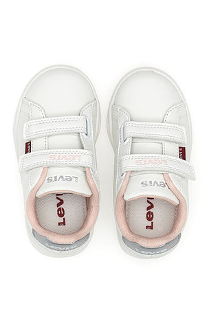 Bele in roza superge z velcro zaponko LEVI'S BELL JR MINI