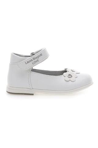 Bele balerinke z velcro zaponko Laura Biagiotti AG16062